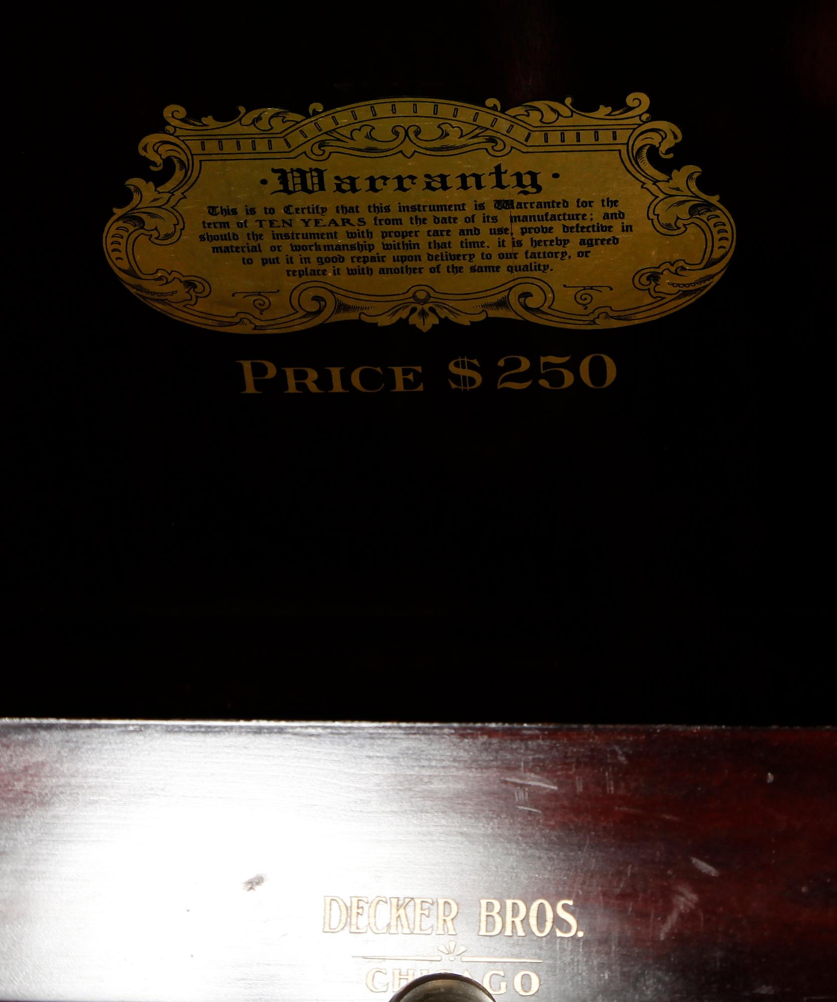 VEVGRAMMOFON, Decker Bros, Chicago, USA, sekelskiftet 1900.
