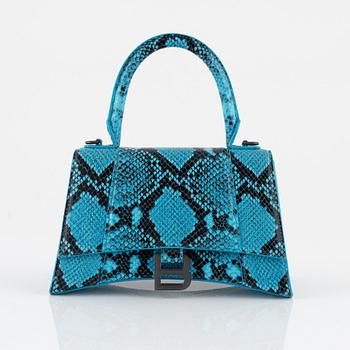 Balenciaga, A snakeskin Embossed Leather 'Hourglass Small' bag.