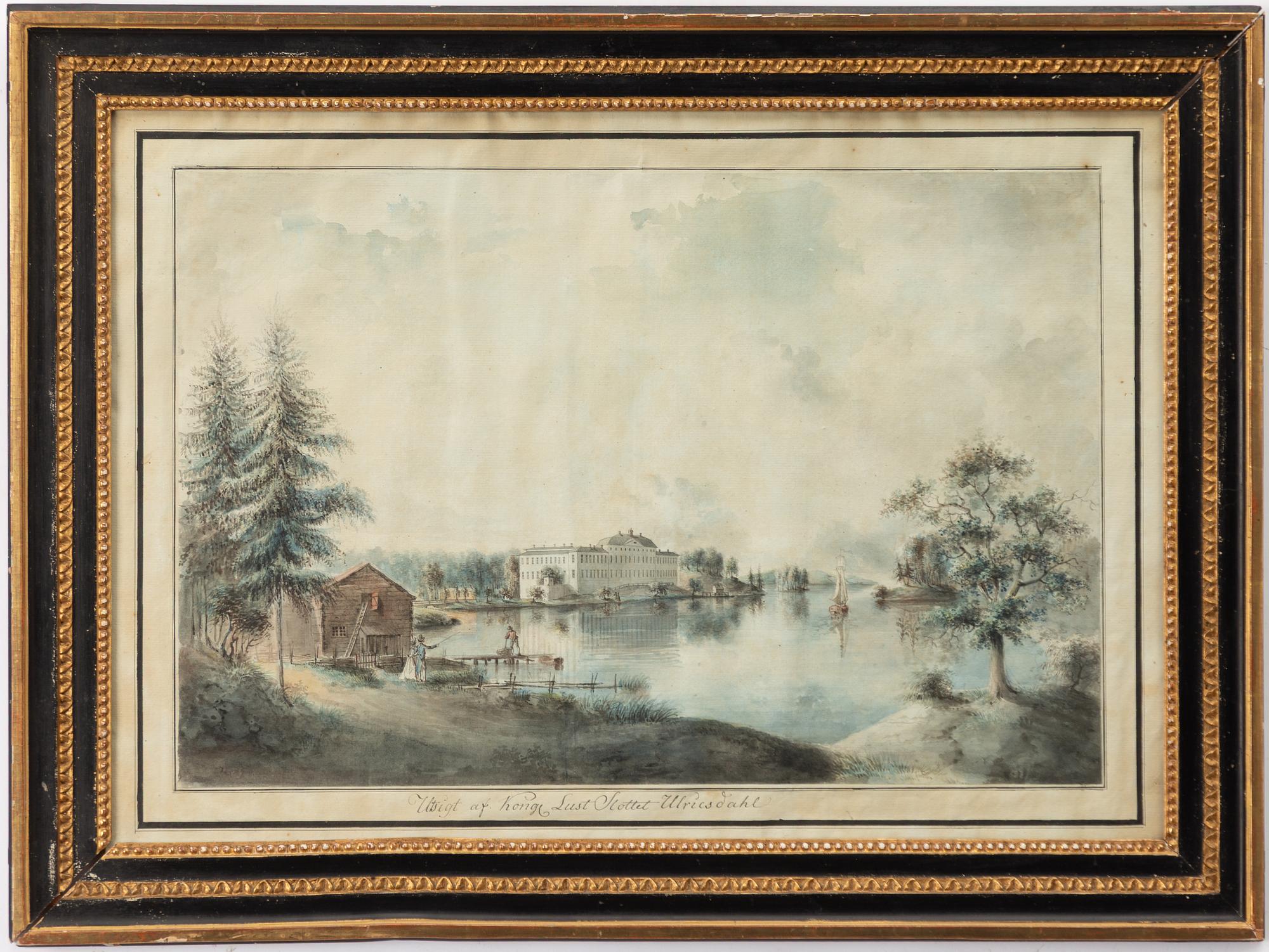 Pehr Nordqvist, attributed to, "Utsigt af Kongl Lust Slottet Ulricsdahl".