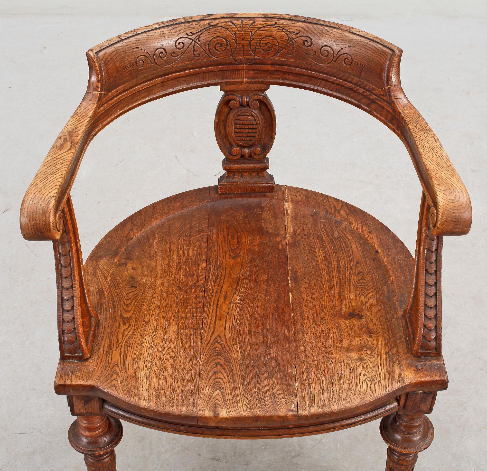 SKRIVBORDSSTOL, nyrenässans, 18/1900-tal.