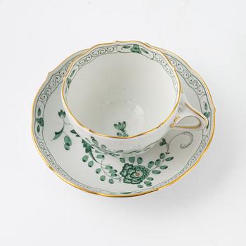 Kaffeservis, 61 delar, porslin, "Indische Malerei Grün", Meissen, 1900-tal.