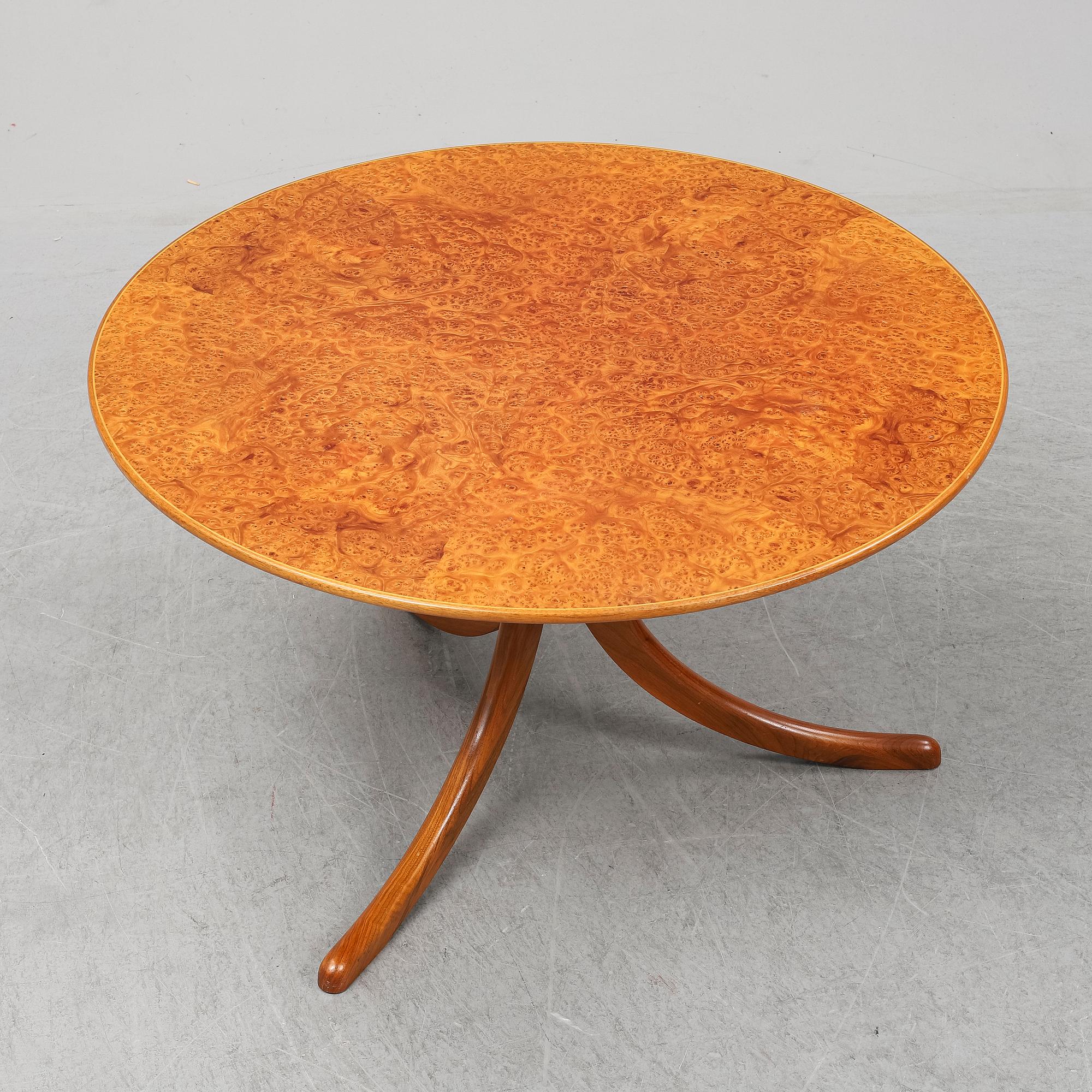 JOSEF FRANK, a model 1028 elm root veneered coffee table.