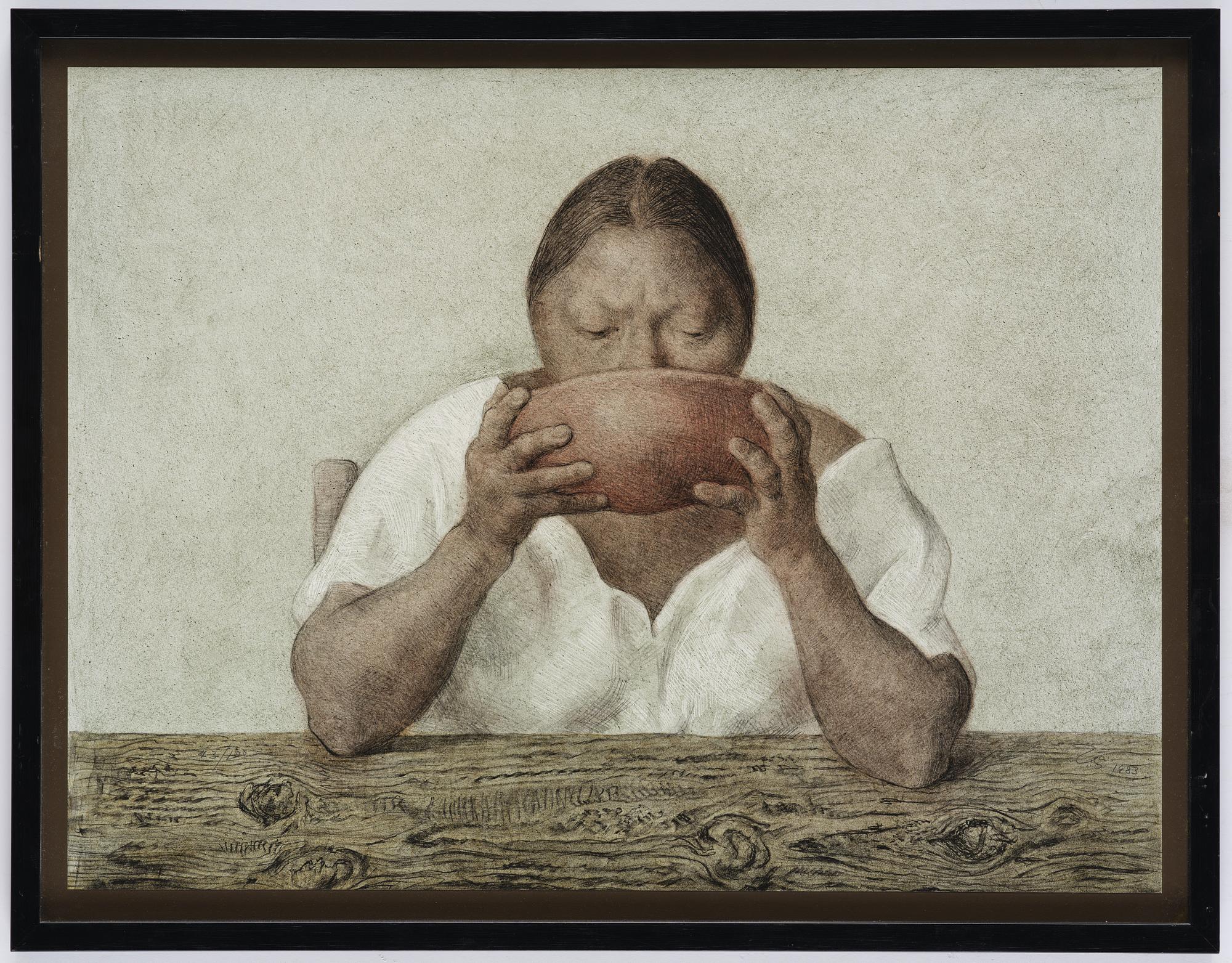Fransisco Züniga, "Women with bowl" from: "Hommage aux Prix Nobel" (The Nobel Prize portfolio).