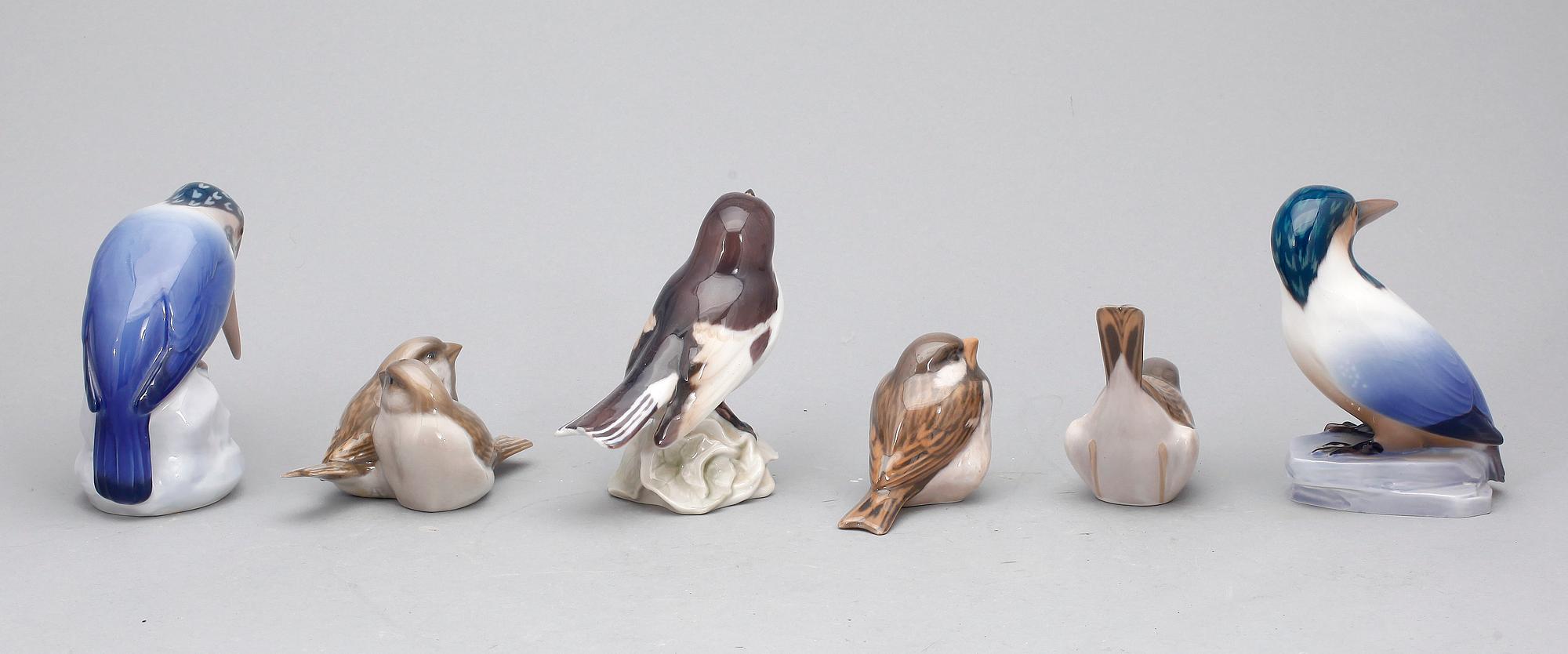 FIGURINER, 6st, porslin, Bing & Grondahl.