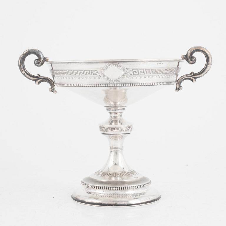 Uppsatsskål, silver, Gustaf Möllenborg, Stockholm 1879.