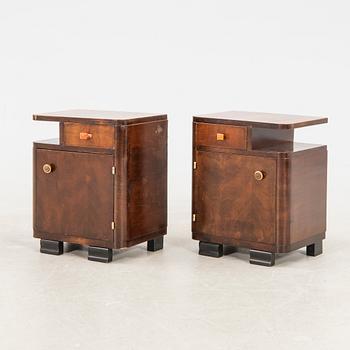 Bedside tables, a pair from the first half of the 20th century.