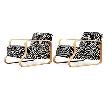 74. A pair of Alvar Aalto 'Padded Paimio' easy chairs, Artek, Finland.