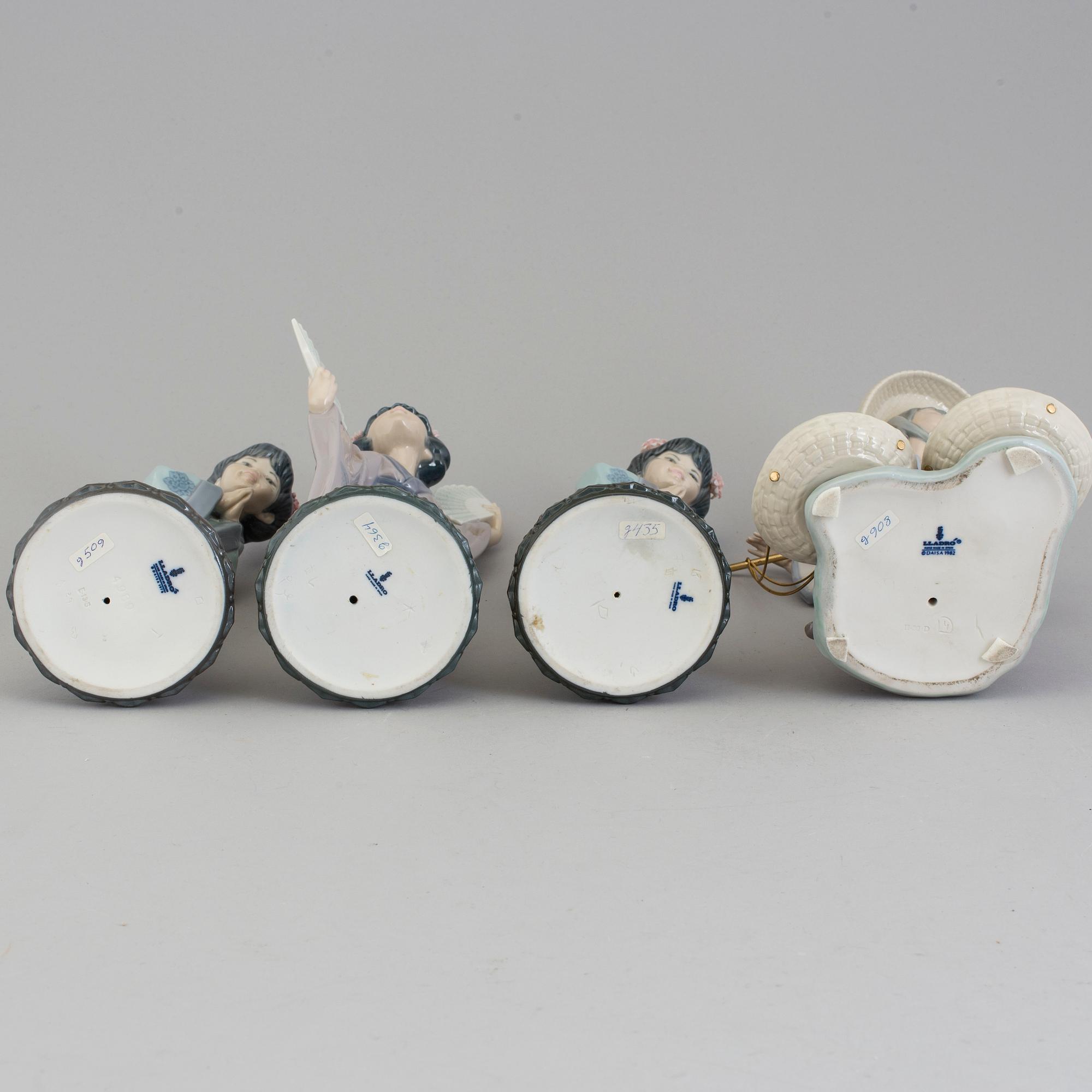 FIGURER, fyra stycken, porslin. Lladro, Spanien, 1980-tal.