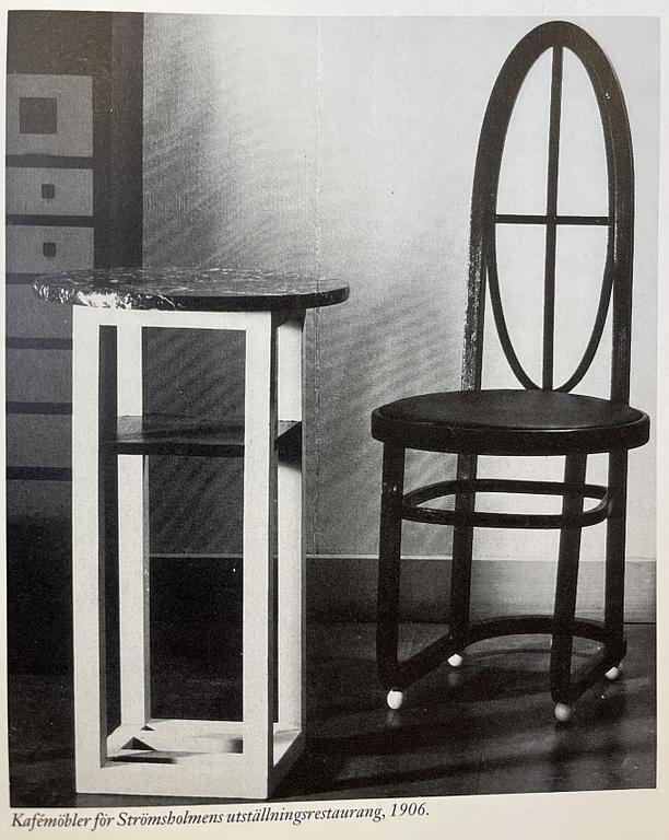 Carl Bergsten, stol, Gemla Leksaksfabrik, Diö, för Konst- och industriutställningen, Norrköping, 1906.