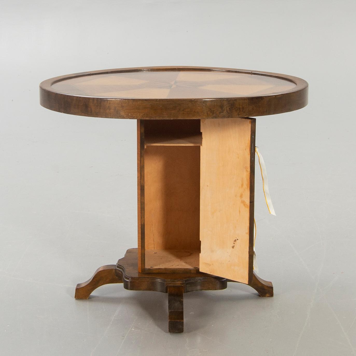 Pillar table / smoking table, birch, 1950s.