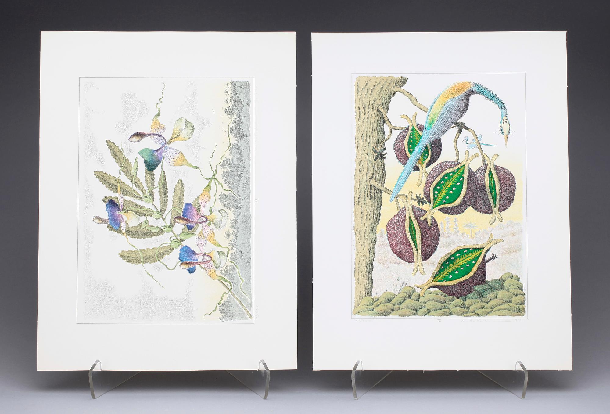 KARL AXEL PEHRSON, mapp med 10 färglitografier, "Vyer från Nirak", sign o numr 37/285. 1973.