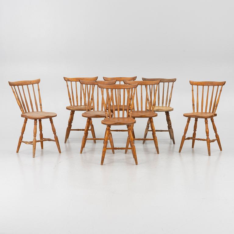 A set of eight Swedish chairs, around the year 1900.