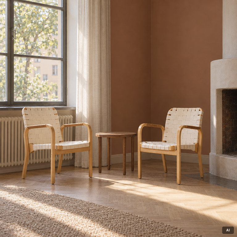 Alvar Aalto, Armchairs, a pair, model 45, Artek, Finland.