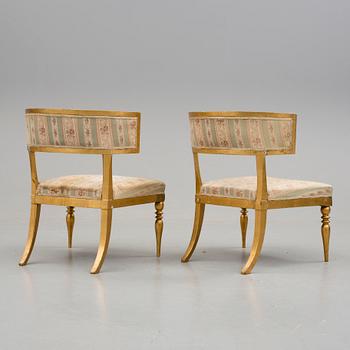 a pair of gustavian chairs from the beginning of the 19h Centuary.