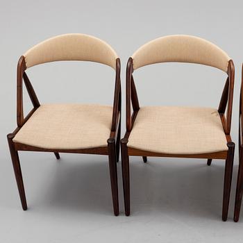 KAI KRISTIANSEN, four rosewood 'Pige' chairs from Denmark, 1960's.