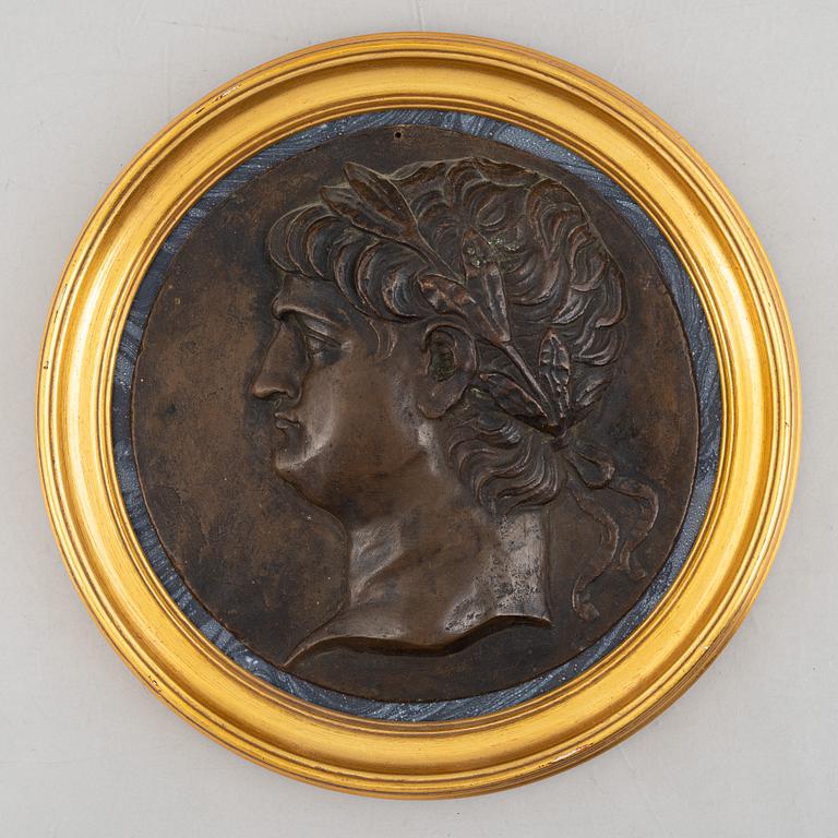 A presumably 19th century bronze medallion of Nero.