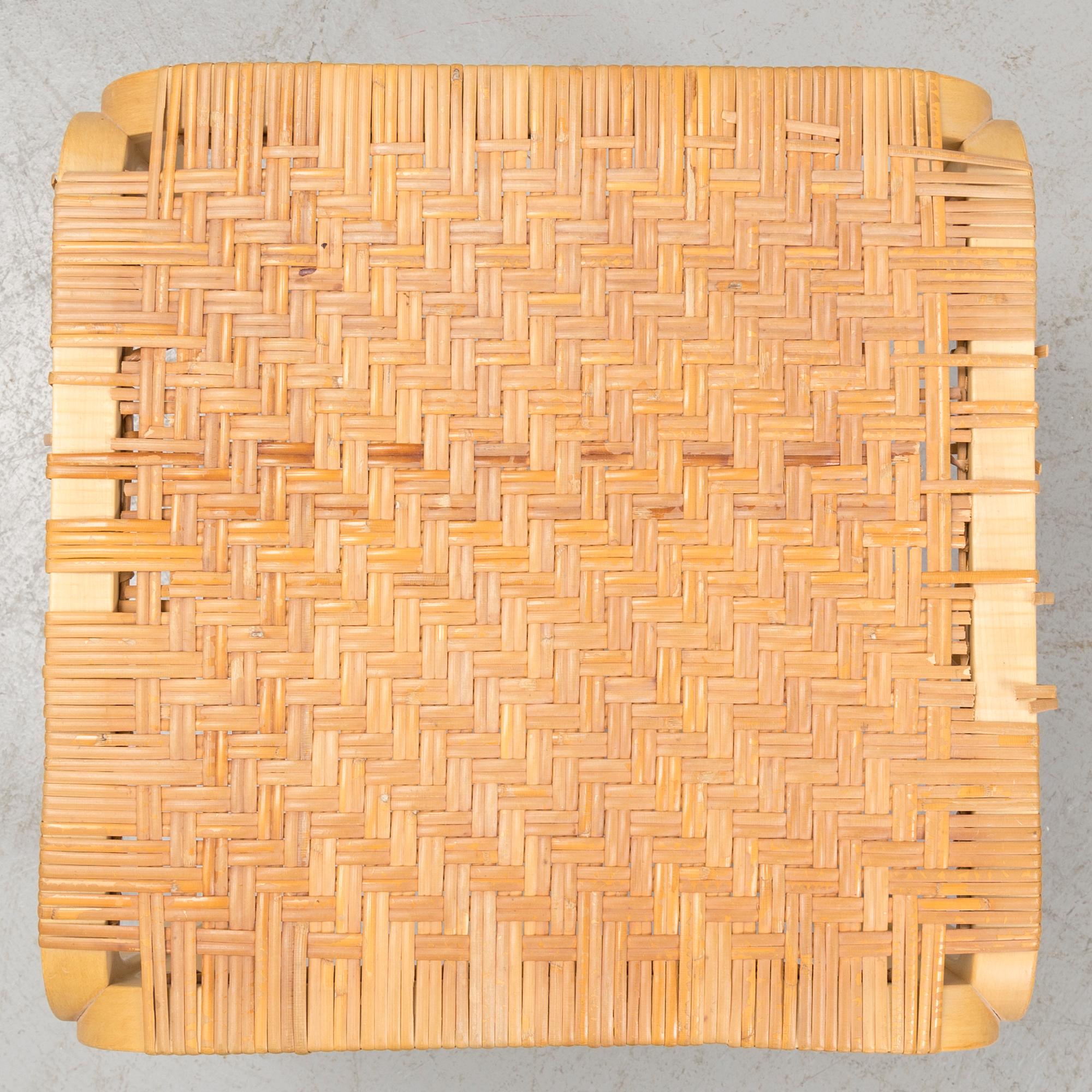 A pair of 1950s / 60s Alvar Aalto Y 61 stools.