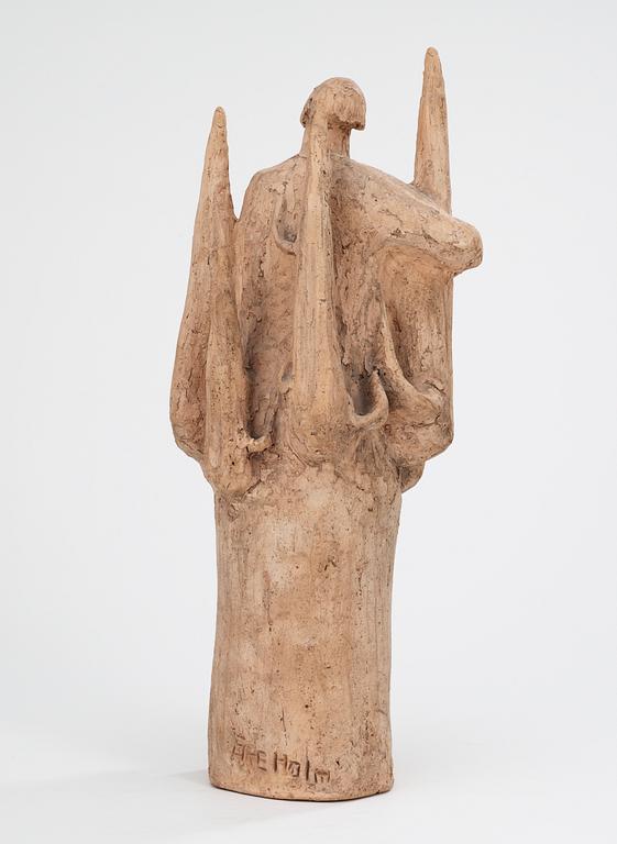 ÅKE HOLM, skulptur, "Sackaios i trädet", Höganäs 1940-50-tal.
