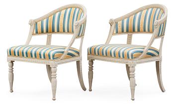 486. A pair of late Gustavian circa 1800 armchairs.