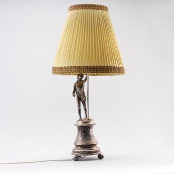 BORDSLAMPA, nysilver, Palmgren, omkring år 1900.