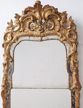 A Swedish 18th century Rococo mirror.