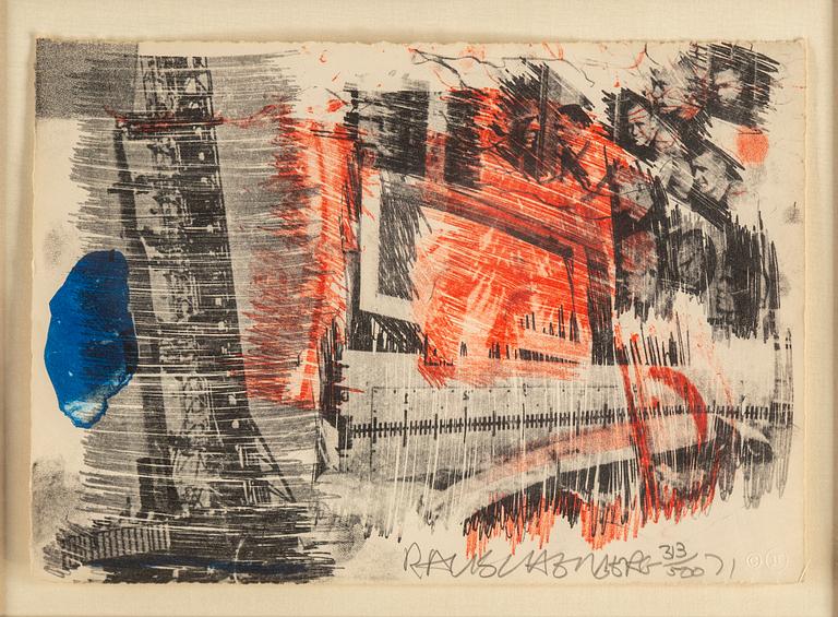 ROBERT RAUSCHENBERG, lithograph in colours, 1971, signed in pencil and numbered 313/500.