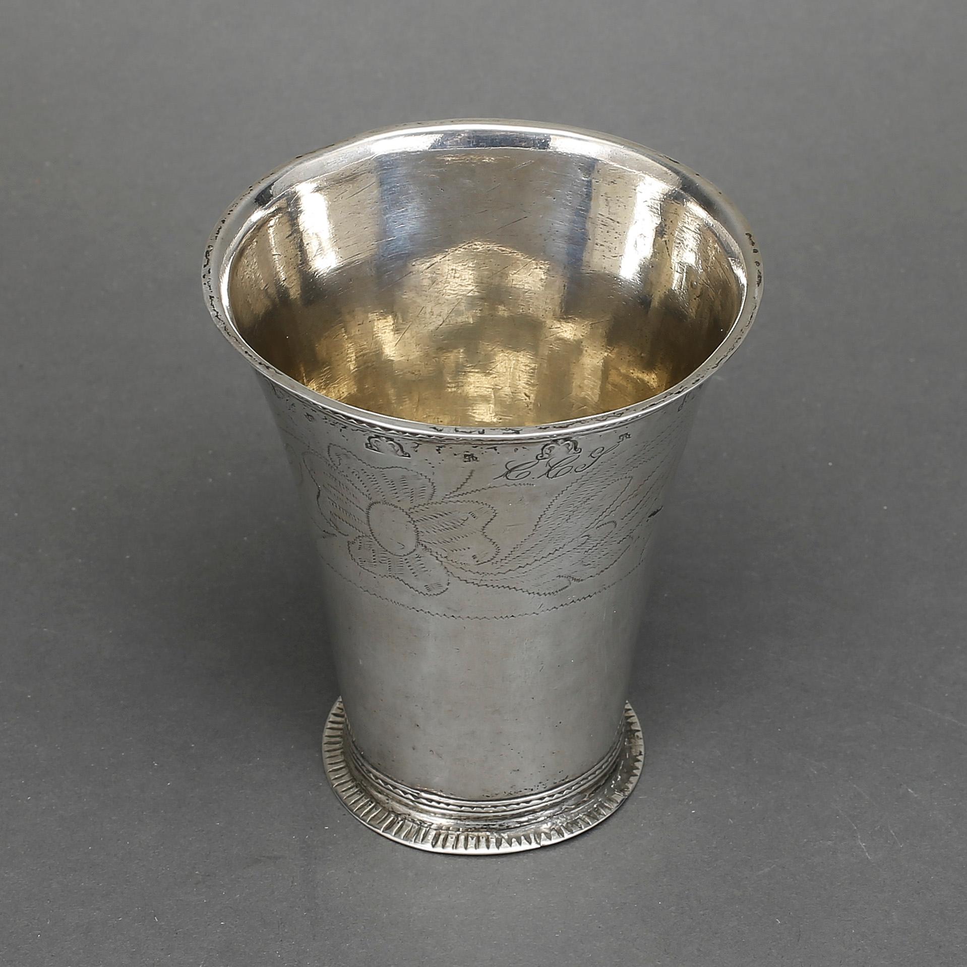 BÄGARE, silver, Nils Ortedt Norrköping 1779, tot vikt 96 gram.