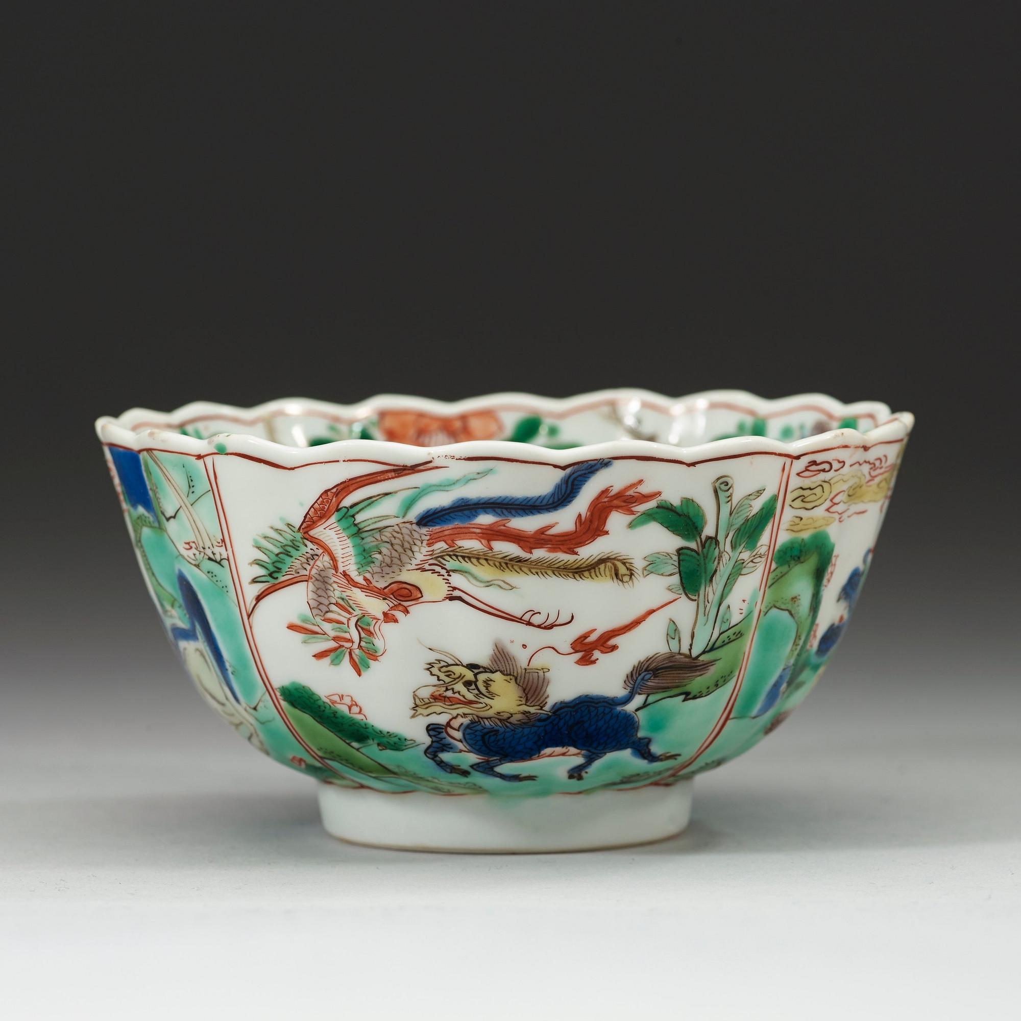 SKÅL, porslin, Qingdynasti Kangxi (1662-1722).