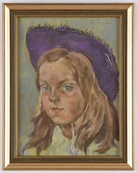 Lotte Laserstein, Girl with a purple hat.