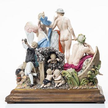Meissen, Figurgrupp, porslin, "Allegorie der Handel", 1800-tal.