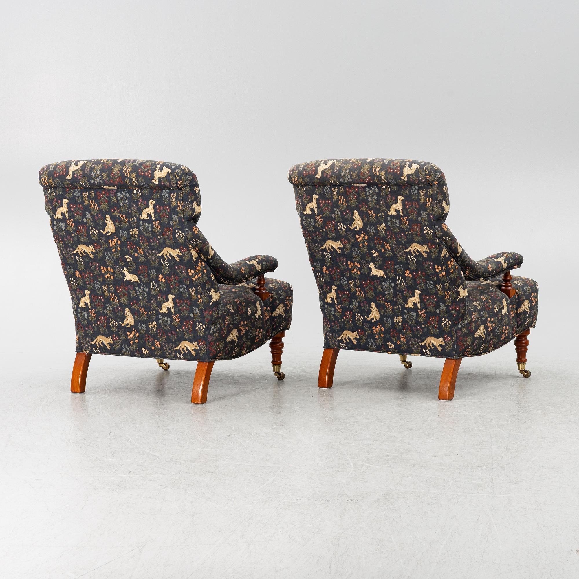 Armchairs, a pair, model no. 3591, purchased from Svenskt Tenn.