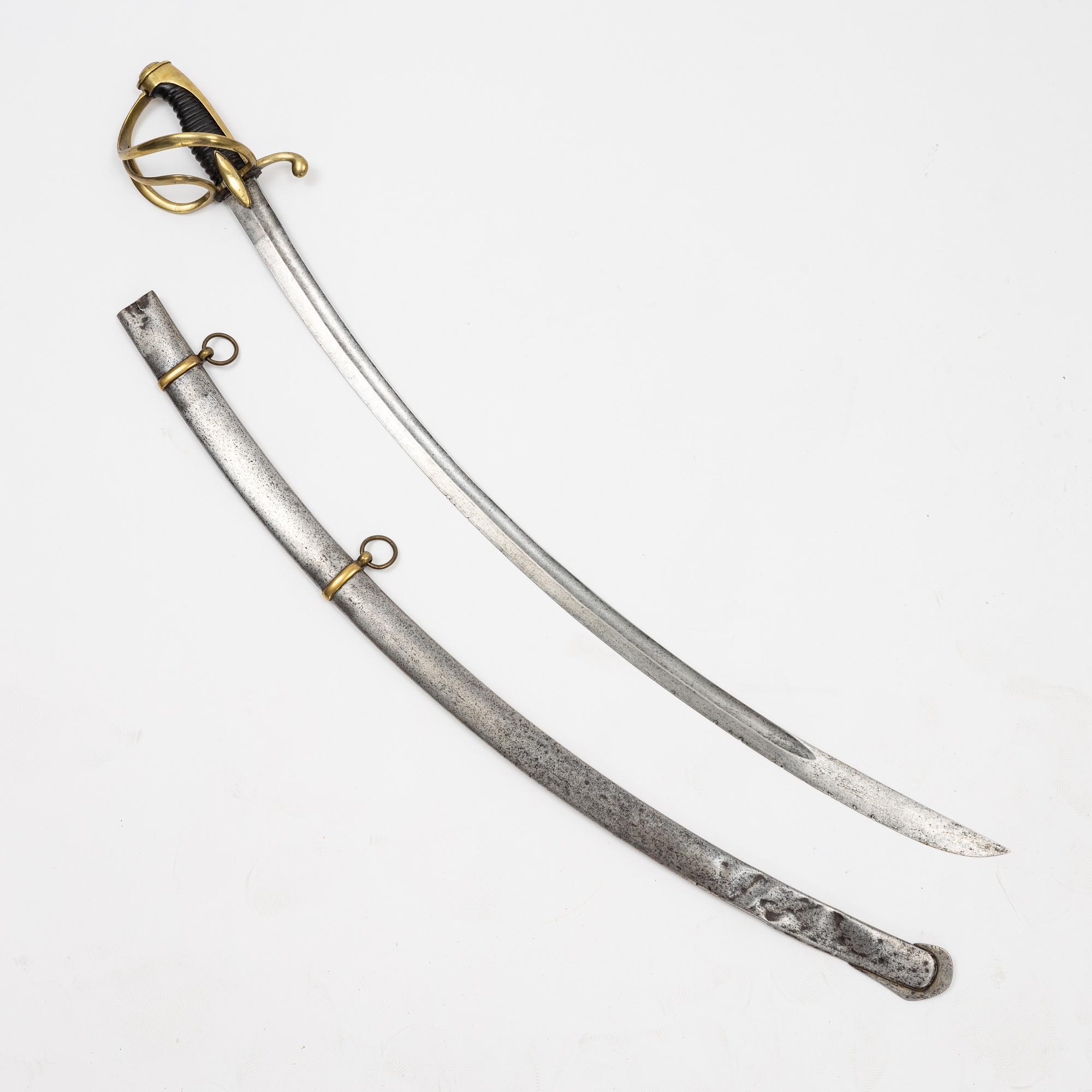 Sabel, svensk, 1800-talets första hälft, med balja.