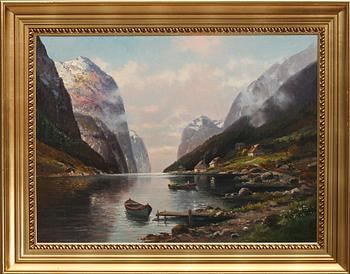 OKÄND KONSTNÄR, olja på duk, signerad F. Heffnar?, 1900-tal.