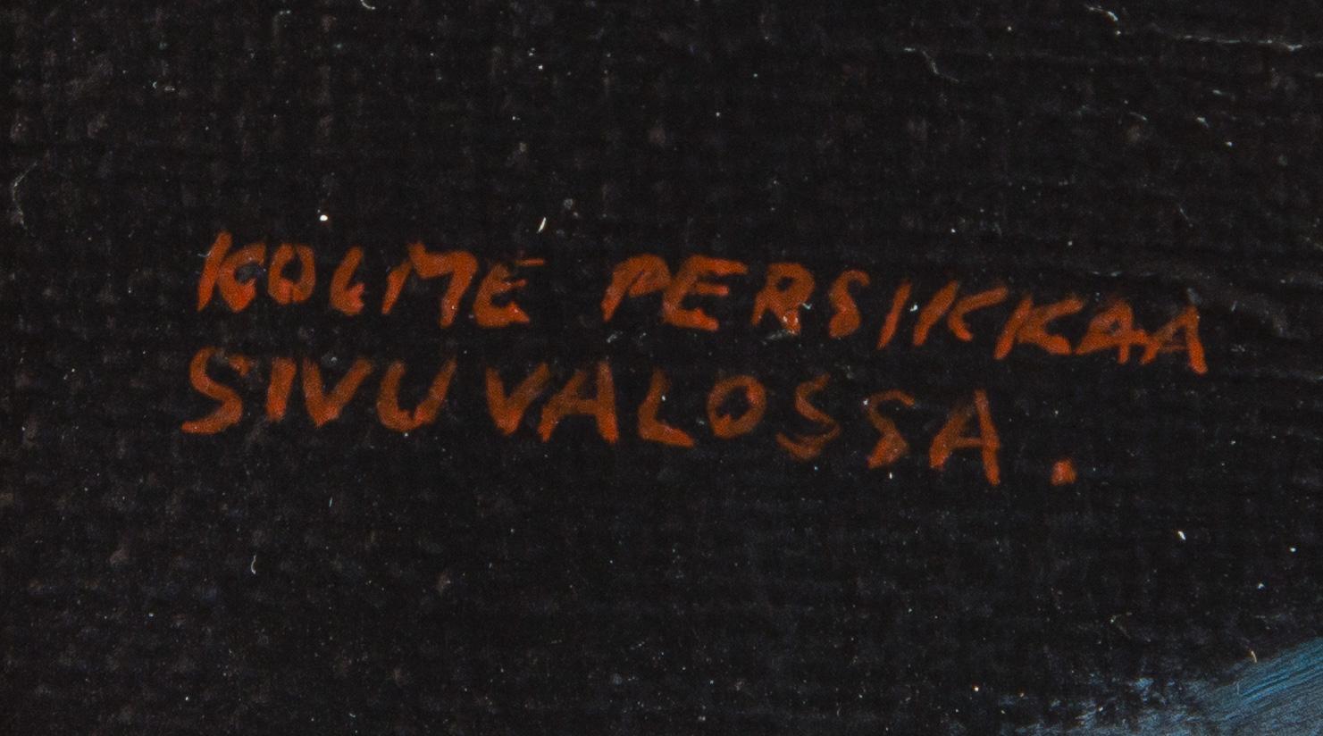 Jan Palmu, 'Tre persikor i sidoljus'.