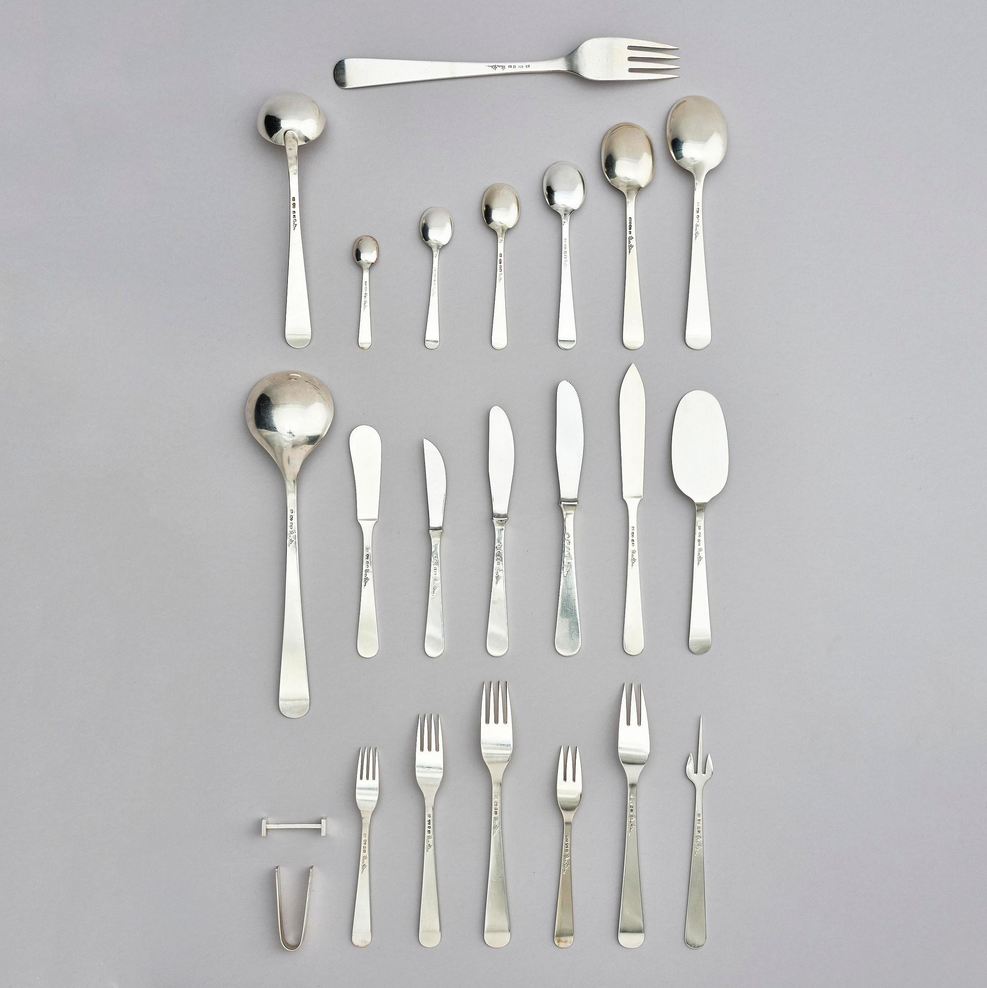 Wiwen Nilsson, a sterling silver cutlery-set of 224 pieces, Lund, Sweden 1954-1966.