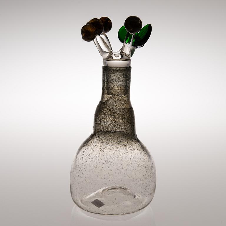 A Pompom decanter. signed Oiva Toikka Nuutajärvi Notsjö from the late 1960s.