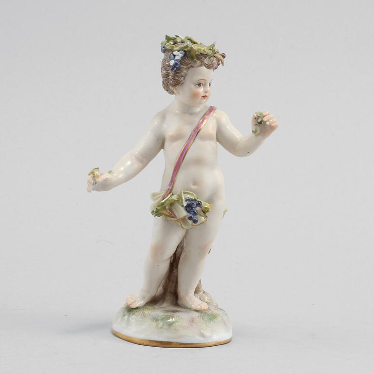 FIGURIN, porslin, "Höst", Meissen, 1900-tal.