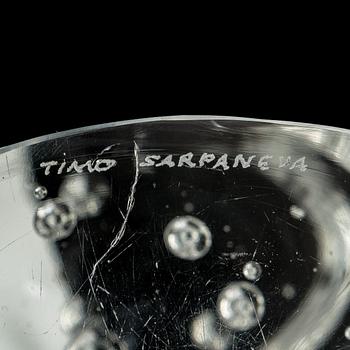 Timo Sarpaneva, glasskuplturer, 2 st, "Arkipelago"-serien, signerad Timo Sarpaneva.