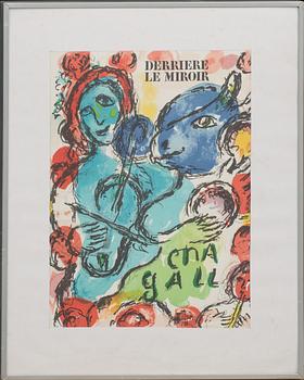 Marc Chagall · MARC CHAGALL, efter, färglitografi, omslag till Derrière le Miroir nr 198 1972.