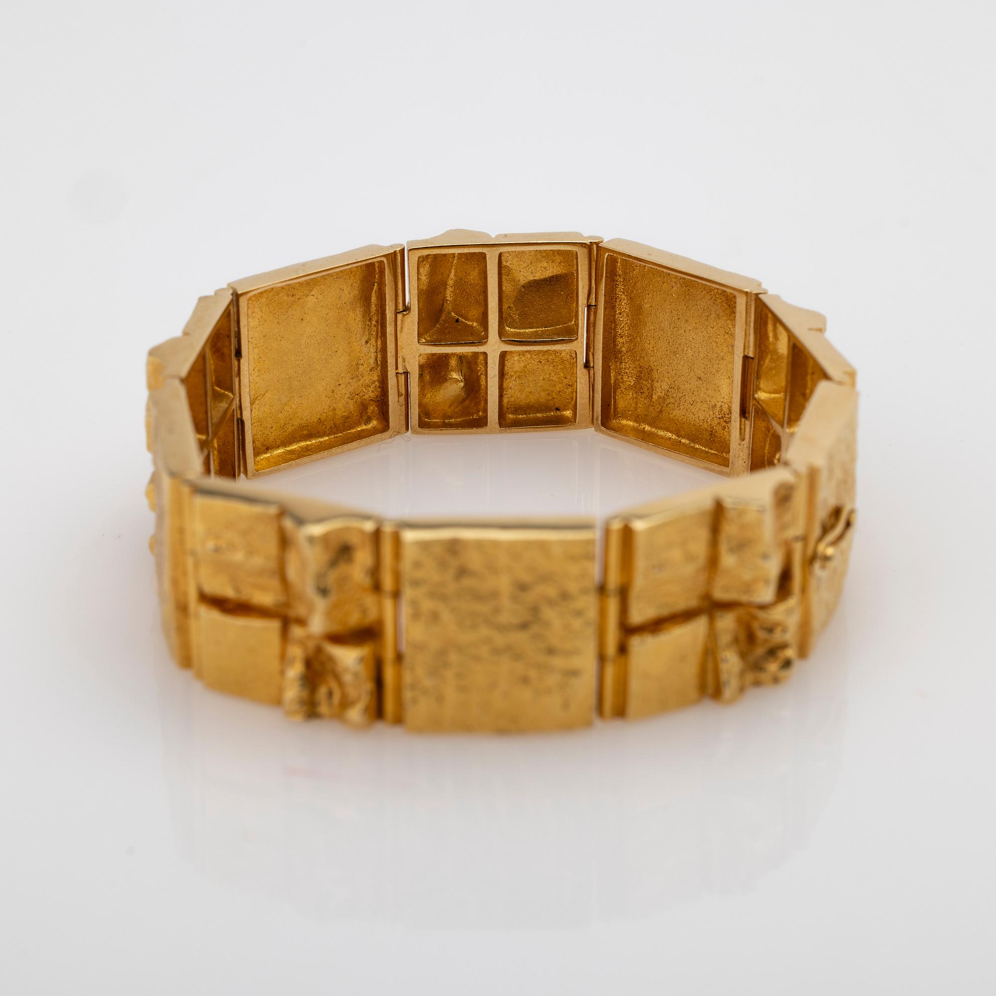 Björn Weckström, Bracelet, 18K gold, "Quadrate forms", for Lapponia, Finland.