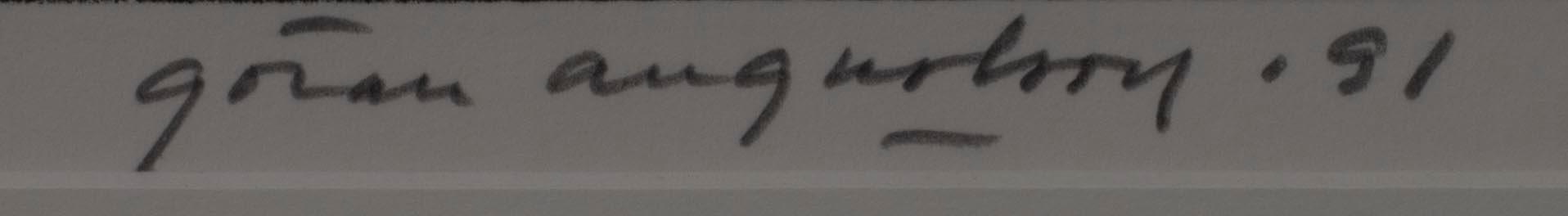GÖRAN AUGUSTSON, litografi, signerad, daterad -91 och numrerad 59/100.