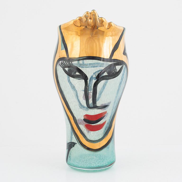 Ulrica Hydman-Vallien, an "Open Minds" vase, Jubilee edition, Kosta Boda, Sweden, 2016.
