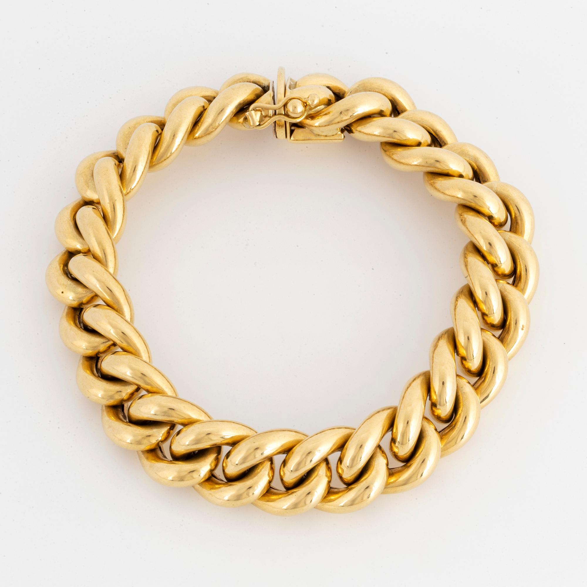 ARMBAND, pansarlänk, 18K guld.