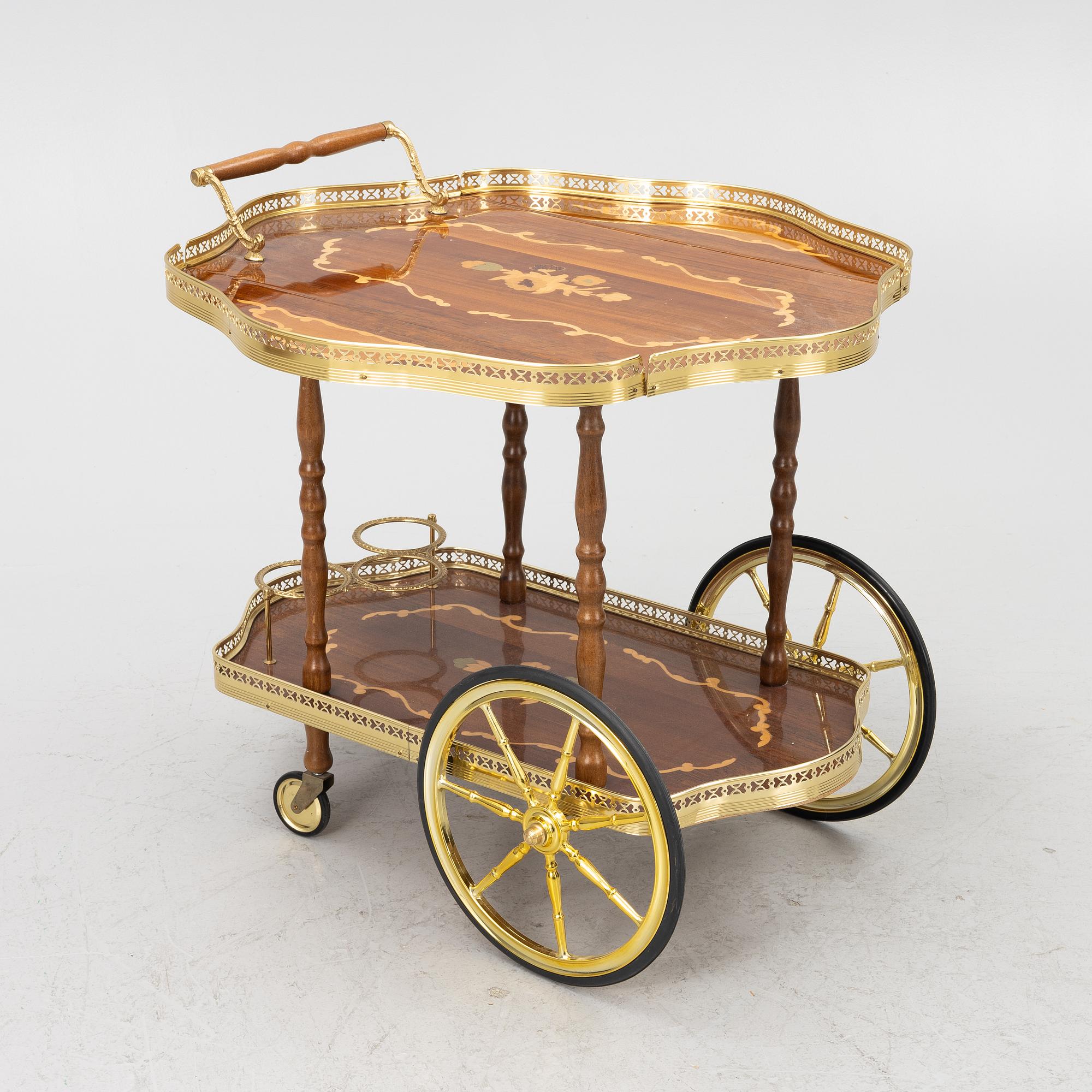 An Italian drinks trolley, second half of the 20th Century.