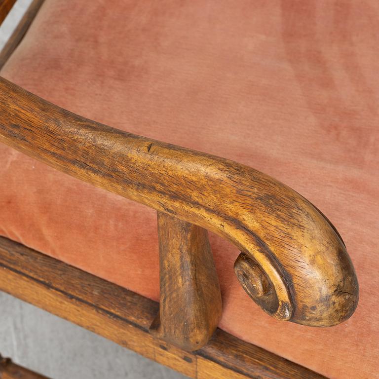 Karmstolar, ett par, senbarock, 1700-talets mitt.