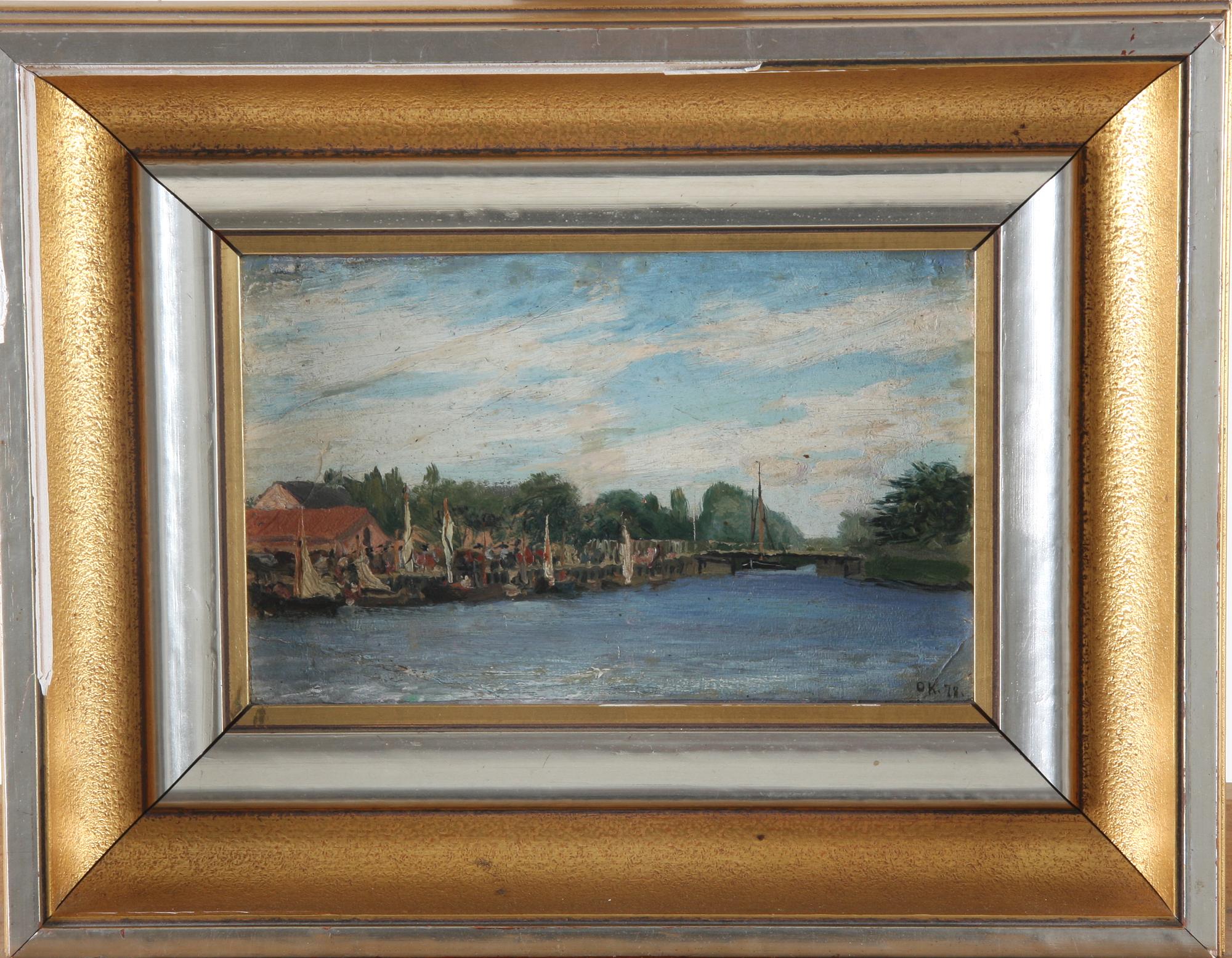 KRUMLINDE, OLOF. Olja på pannå, sign o dat -78.