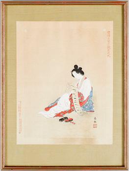 OKÄND KONSTNÄR, träsnitt, 7 st, Japan, 1900-talets första hälft.