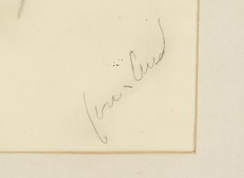 John Jon-And, charcoal drawings, 2, signed Jon-And.