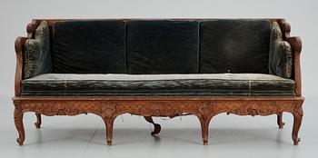TRÅGSOFFA, rokokostil, 1800-tal.