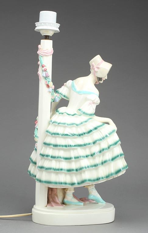 BORDSLAMPA, flintgods, Keramos, Österrike, 1920/30-tal.